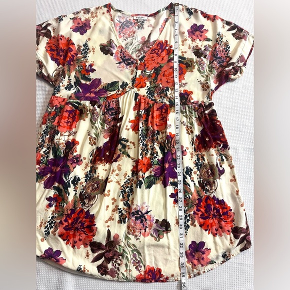 Andree by Unit Floral V-Neck Women's Tunic Dress Women’s Size 1X - Picture 8 of 16